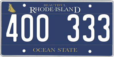 RI license plate 400333