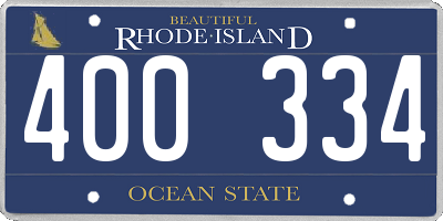 RI license plate 400334