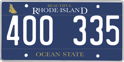RI license plate 400335