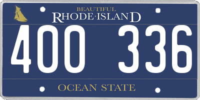 RI license plate 400336