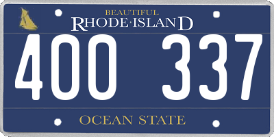 RI license plate 400337