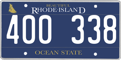 RI license plate 400338