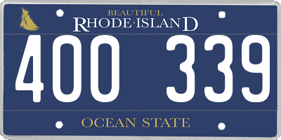 RI license plate 400339