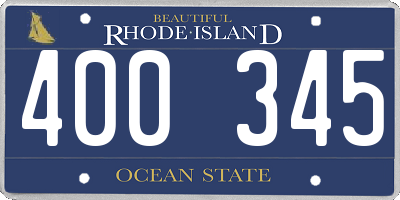 RI license plate 400345