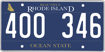 RI license plate 400346
