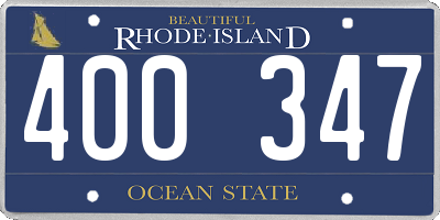RI license plate 400347