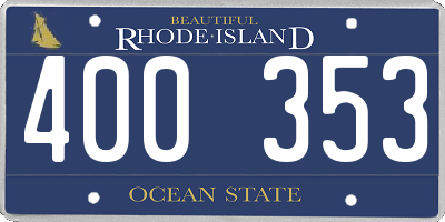 RI license plate 400353