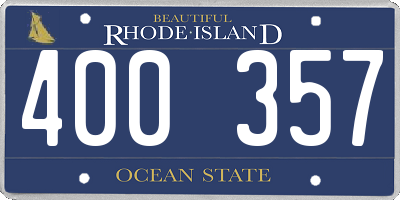 RI license plate 400357