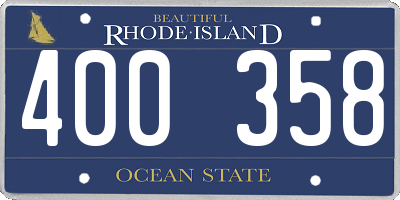 RI license plate 400358
