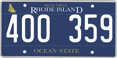 RI license plate 400359