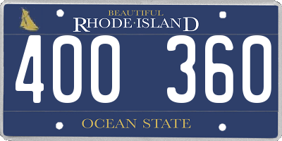 RI license plate 400360