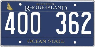 RI license plate 400362