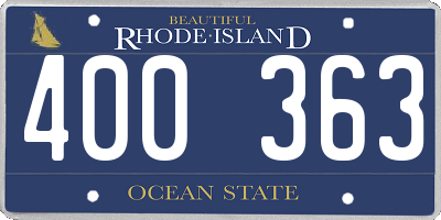 RI license plate 400363
