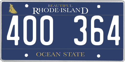 RI license plate 400364