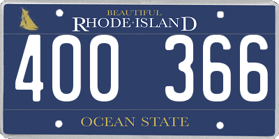 RI license plate 400366