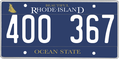 RI license plate 400367