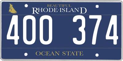 RI license plate 400374
