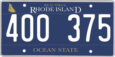 RI license plate 400375