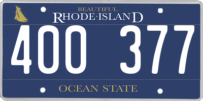 RI license plate 400377