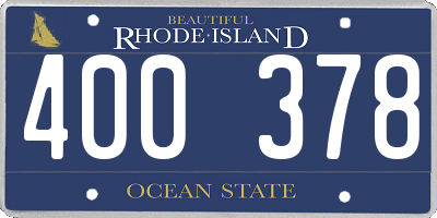 RI license plate 400378
