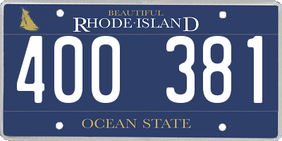 RI license plate 400381