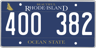 RI license plate 400382