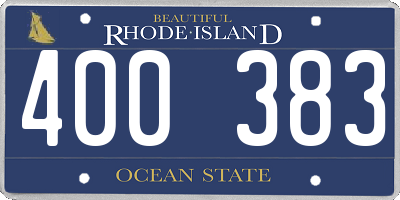 RI license plate 400383