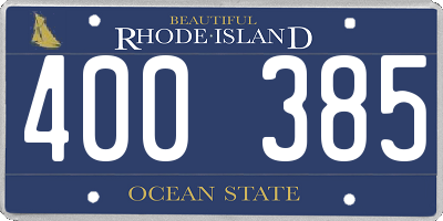 RI license plate 400385