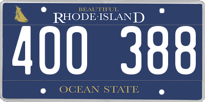 RI license plate 400388