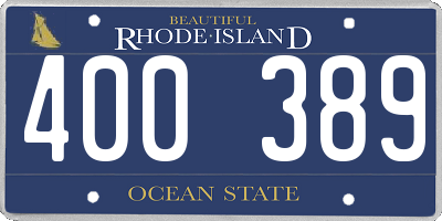 RI license plate 400389