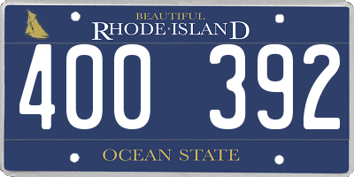 RI license plate 400392