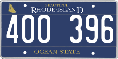 RI license plate 400396