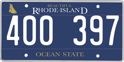 RI license plate 400397