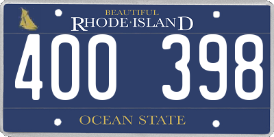 RI license plate 400398