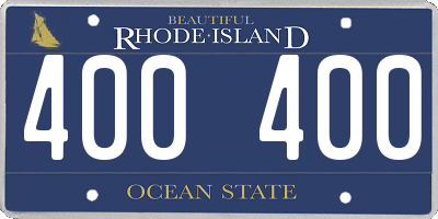 RI license plate 400400