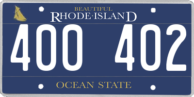 RI license plate 400402