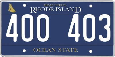 RI license plate 400403