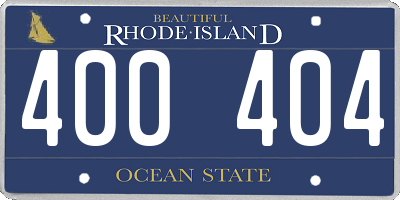 RI license plate 400404