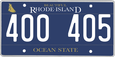 RI license plate 400405