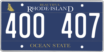 RI license plate 400407