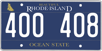 RI license plate 400408