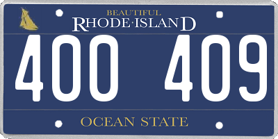 RI license plate 400409
