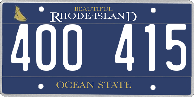 RI license plate 400415