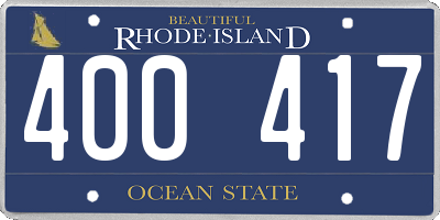RI license plate 400417