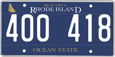 RI license plate 400418