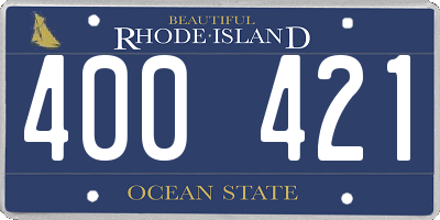 RI license plate 400421