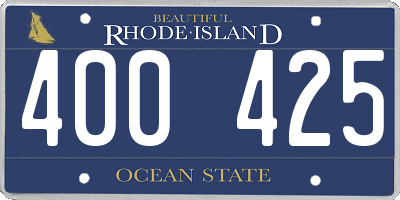 RI license plate 400425