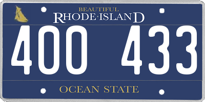 RI license plate 400433