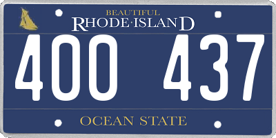 RI license plate 400437