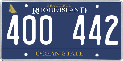RI license plate 400442